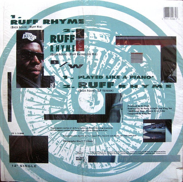 King Tee : Ruff Rhyme (Back Again) (12", Single)