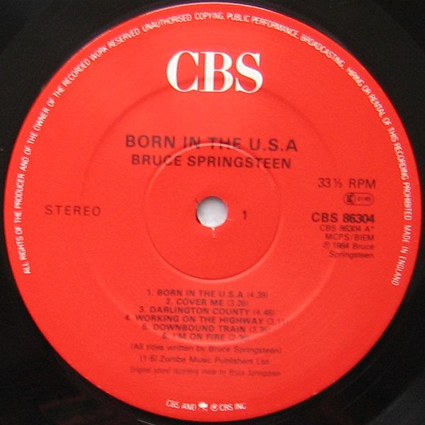 Bruce Springsteen : Born In The U.S.A. (LP, Album, RE, Red)