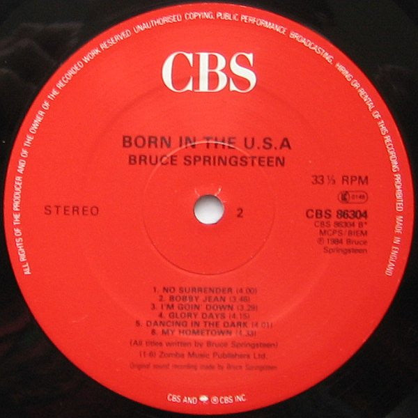 Bruce Springsteen : Born In The U.S.A. (LP, Album, RE, Red)