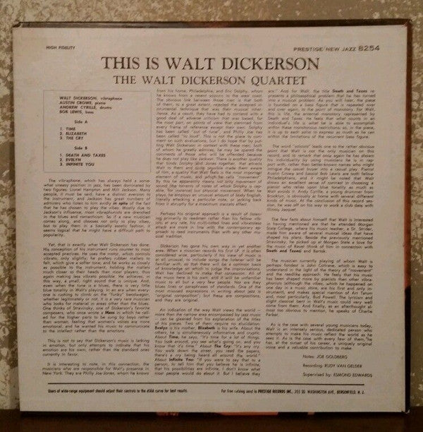 Walt Dickerson : This Is Walt Dickerson! (LP, Album)