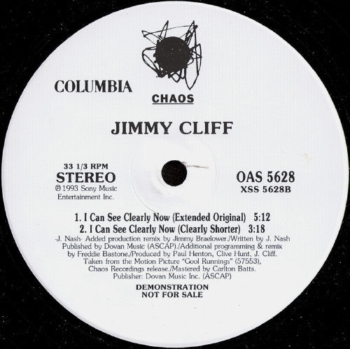 Jimmy Cliff : I Can See Clearly Now (12", Promo)