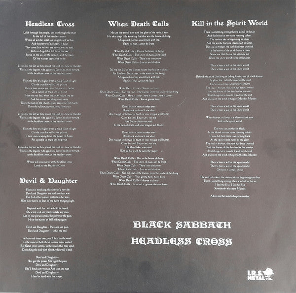 Black Sabbath : Headless Cross (LP, Album, DMM)