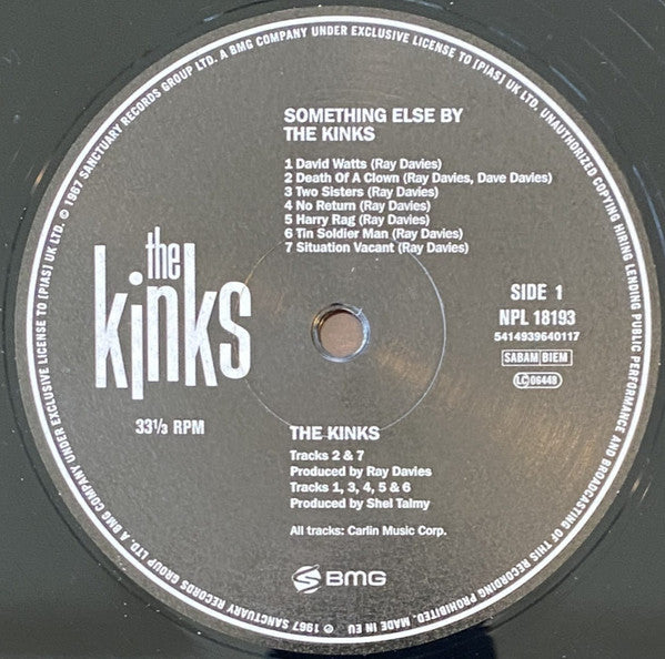 The Kinks : Something Else By The Kinks (LP, Album, Mono, RE)