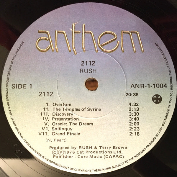 Rush : 2112 (LP, Album, RE, Gat)
