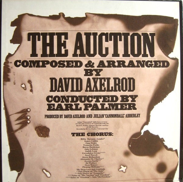 David Axelrod : The Auction (LP, Album, Gat)