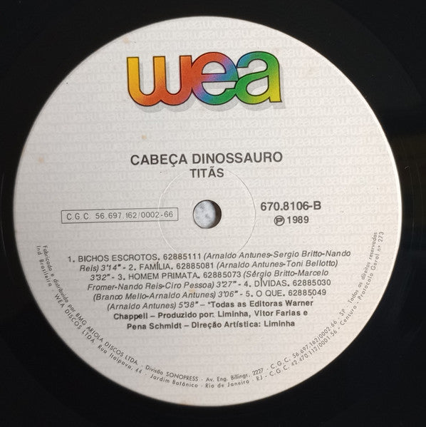 Titãs : Cabeça Dinossauro (LP, Album, RE)