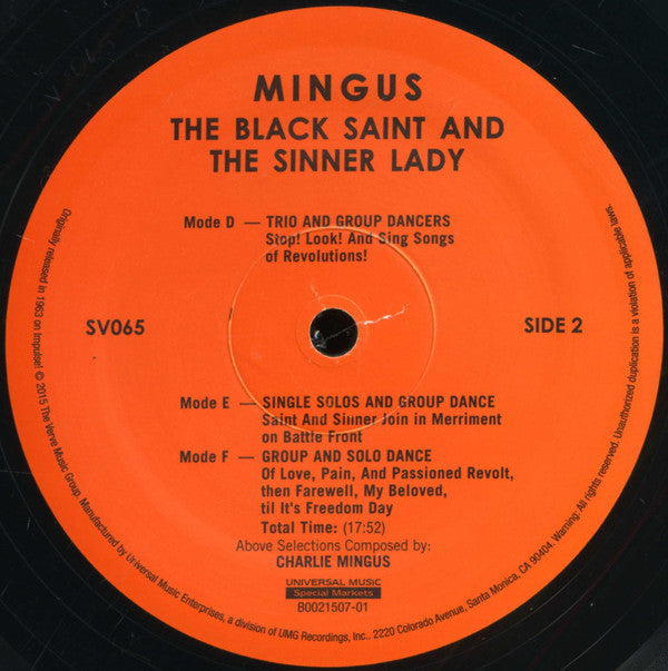 Charles Mingus : The Black Saint And The Sinner Lady (LP, Album, RE, RM, Gat)