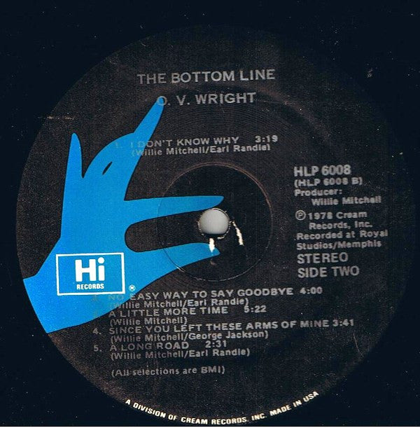 O.V. Wright : The Bottom Line (LP)