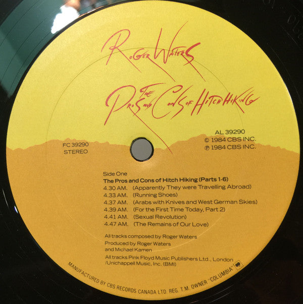 Roger Waters : The Pros And Cons Of Hitch Hiking (LP, Album, Unc)