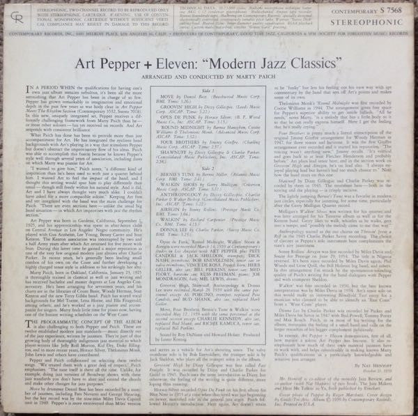 Art Pepper : Art Pepper + Eleven (Modern Jazz Classics) (LP)