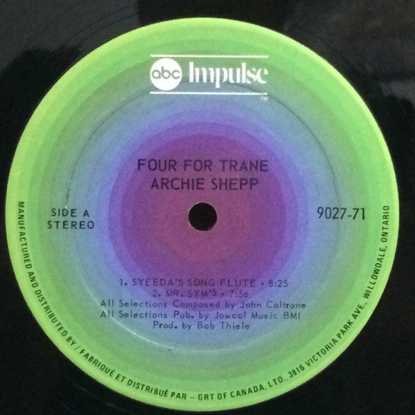 Archie Shepp : Four For Trane (LP, Album, Gat)