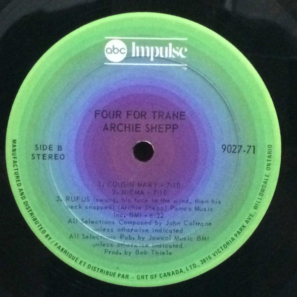 Archie Shepp : Four For Trane (LP, Album, Gat)