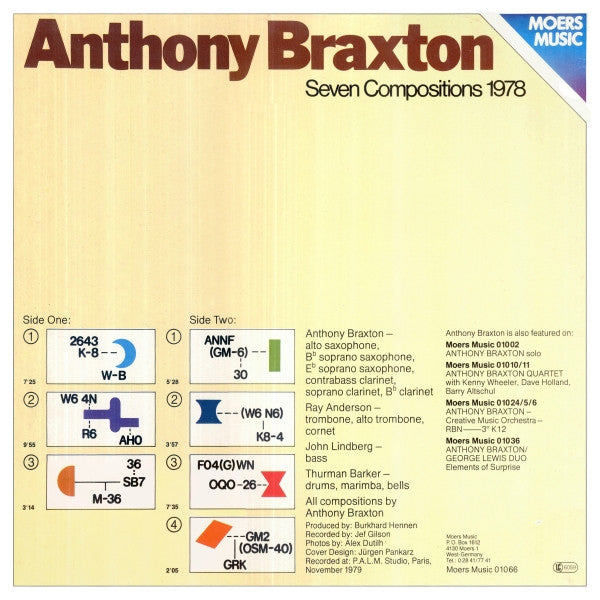 Anthony Braxton : Seven Compositions 1978 (LP, Album)