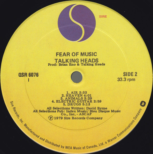 Talking Heads : Fear Of Music (LP, Album, Imp)