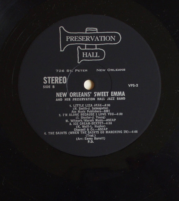 Preservation Hall Jazz Band : New Orleans' Sweet Emma And Her Preservation Hall Jazz Band (LP, Album, RP, MGM)