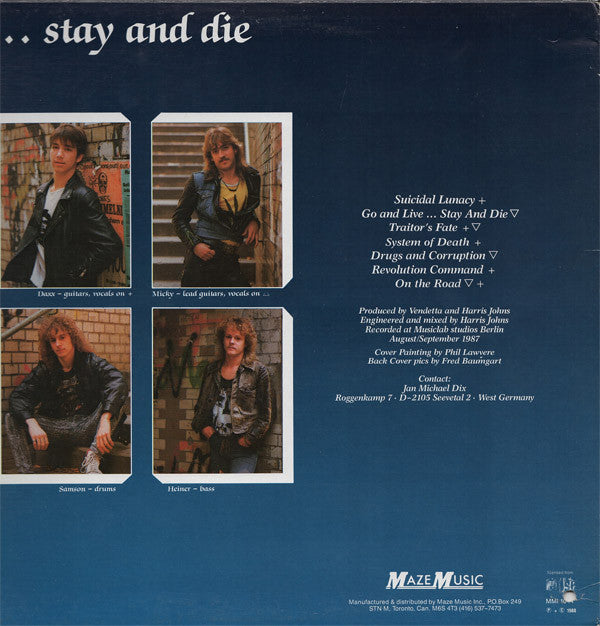 Vendetta (4) : Go And Live......Stay And Die (LP, Album)