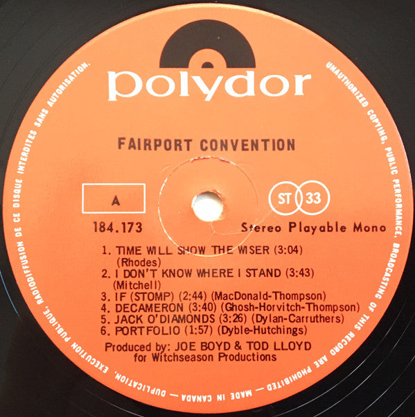 Fairport Convention : Fairport Convention (LP, Album)