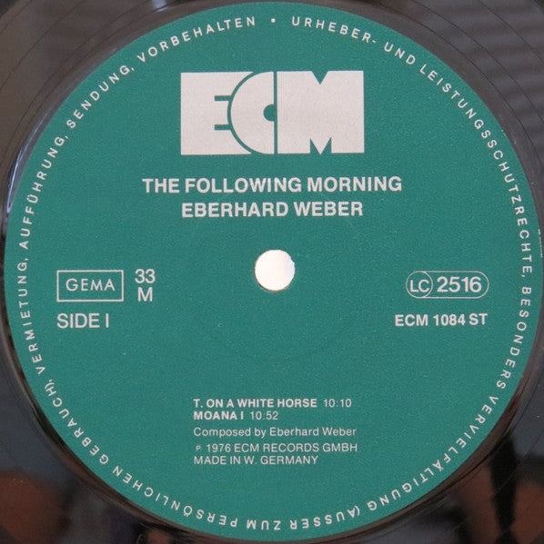 Eberhard Weber : The Following Morning (LP, Album)