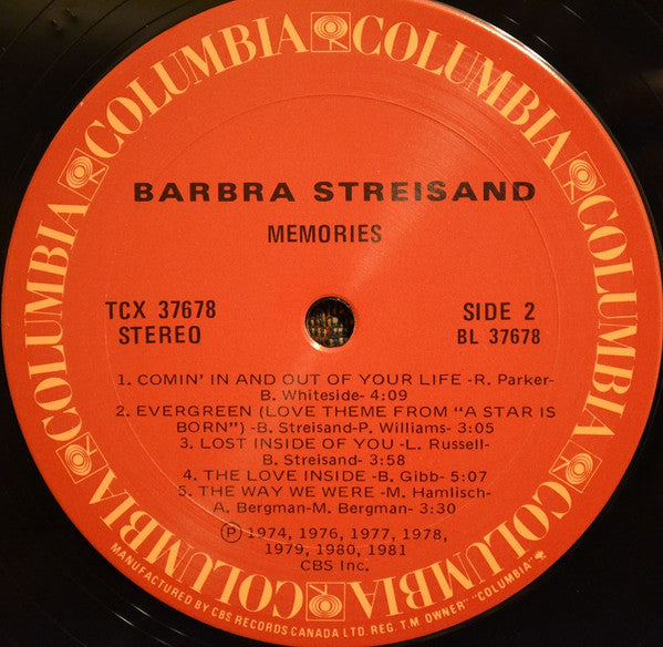 Barbra Streisand : Memories (LP, Comp)