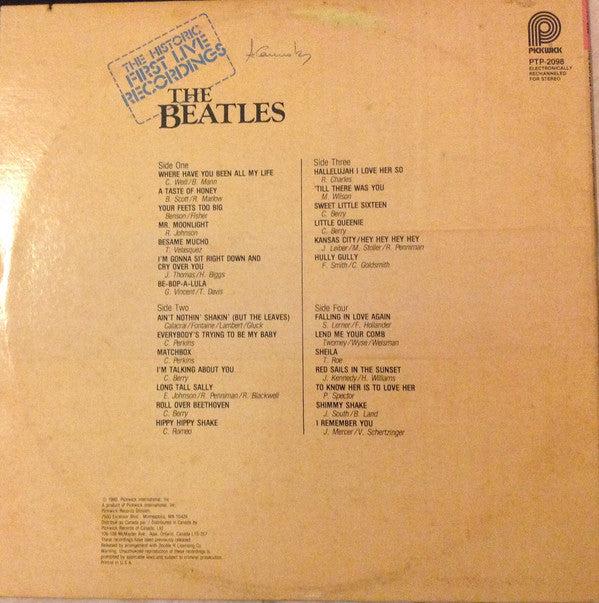 The Beatles : The Historic First Live Recordings (2xLP, RE,  Ga)