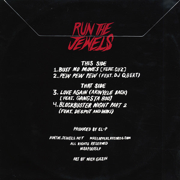 Run The Jewels : Bust No Moves (12", Single, Ltd, Cle)