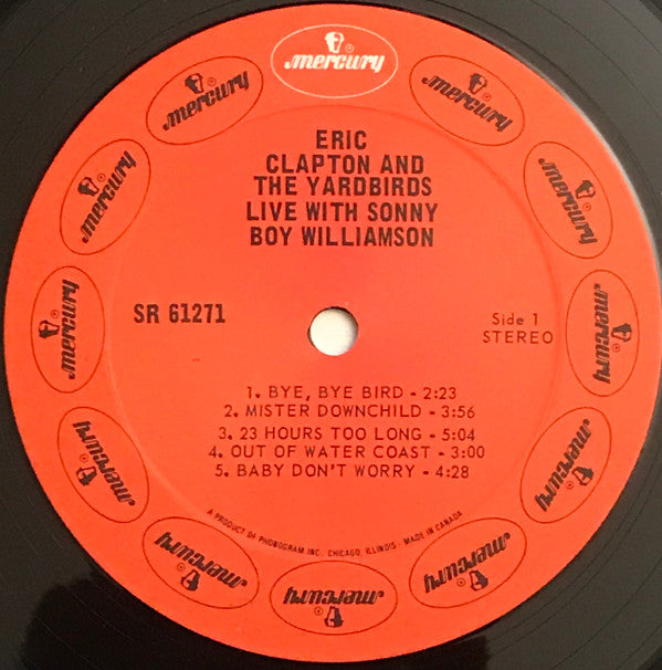 Eric Clapton And The Yardbirds With Sonny Boy Williamson (2) : Eric Clapton And The Yardbirds Live With Sonny Boy Williamson (LP, Album, RE)
