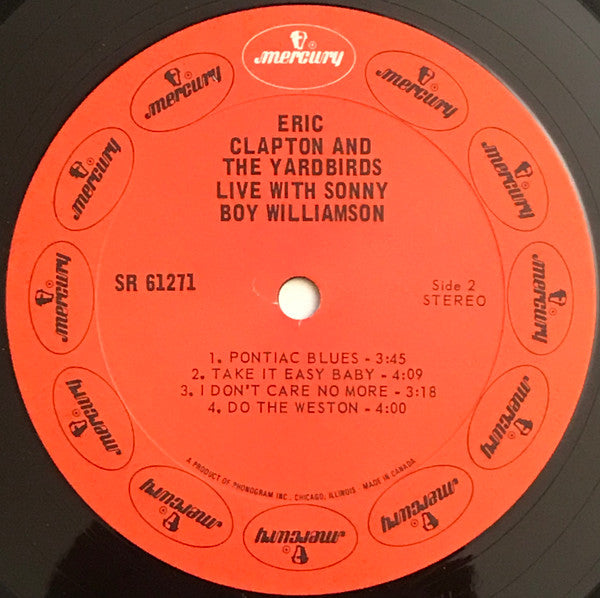 Eric Clapton And The Yardbirds With Sonny Boy Williamson (2) : Eric Clapton And The Yardbirds Live With Sonny Boy Williamson (LP, Album, RE)