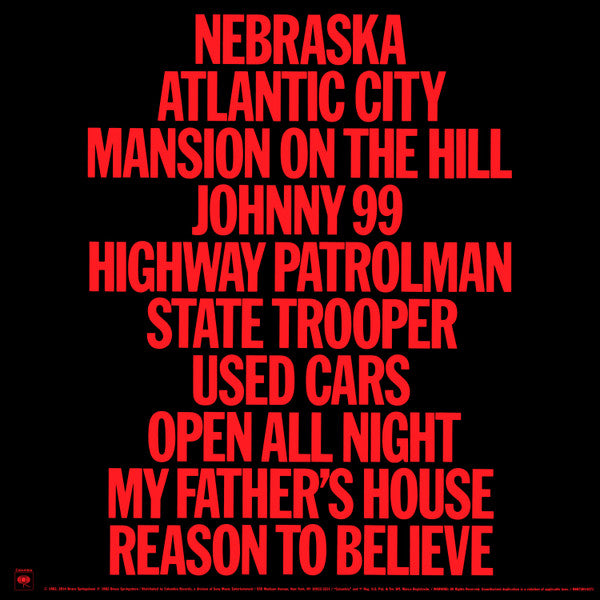 Bruce Springsteen : Nebraska (LP, Album, RSD, RE, RM, 180)