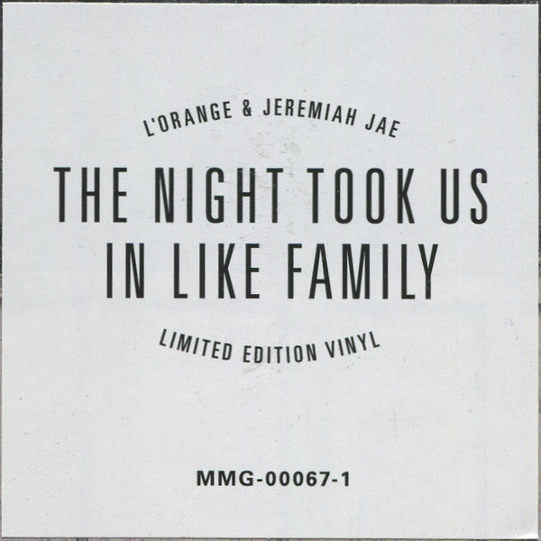 L'Orange & Jeremiah Jae : The Night Took Us In Like Family (LP, Album, Ltd, Gol)