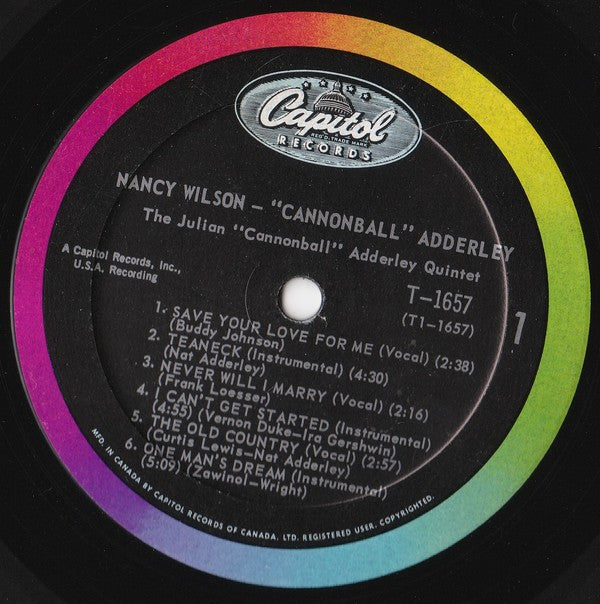 Nancy Wilson / Cannonball Adderley : Nancy Wilson / Cannonball Adderley (LP, Album, Mono)