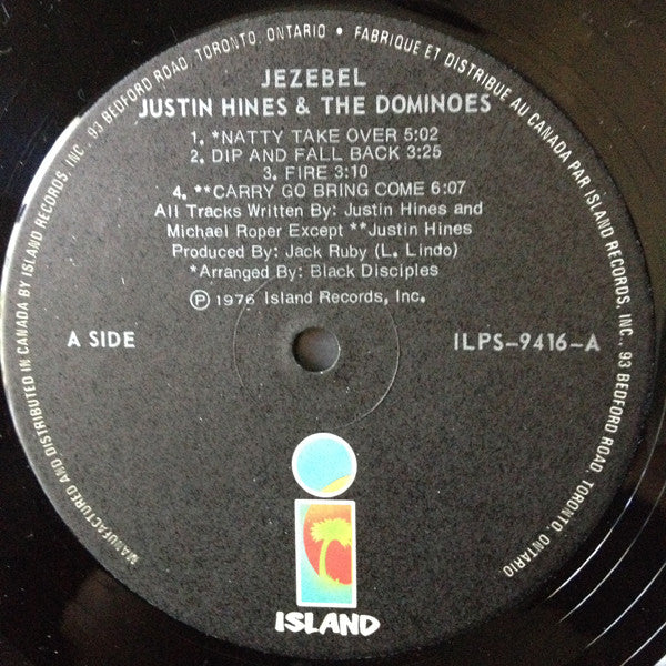 Justin Hinds & The Dominoes : Jezebel (LP, Album)