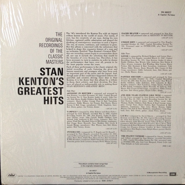 Stan Kenton : Stan Kenton's Greatest Hits (LP, Comp, Mono, RE)
