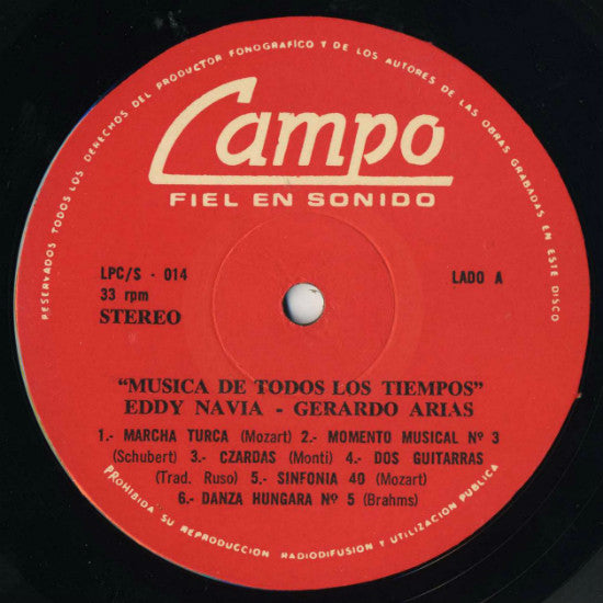 Eddy Navia, Gerardo Arias Paz : Interpretan Musica de Todos Los Tiempos (LP)