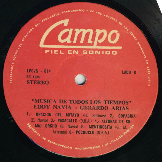 Eddy Navia, Gerardo Arias Paz : Interpretan Musica de Todos Los Tiempos (LP)