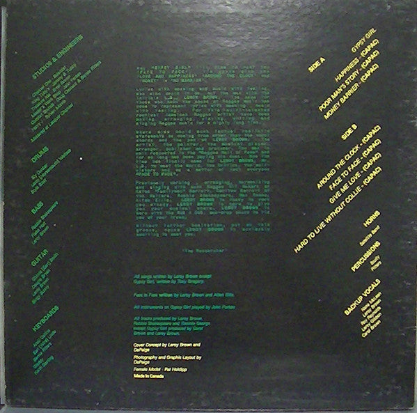 Leroy Brown (2) : Face To Face (LP, Album)