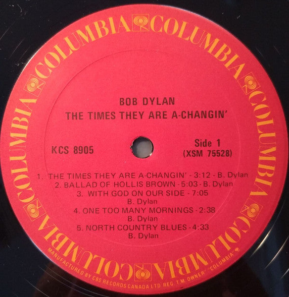 Bob Dylan : The Times They Are A-Changin' (LP, Album, RE)