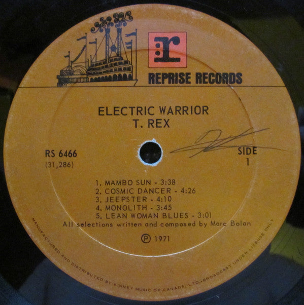 T. Rex : Electric Warrior (LP, Album, Gat)