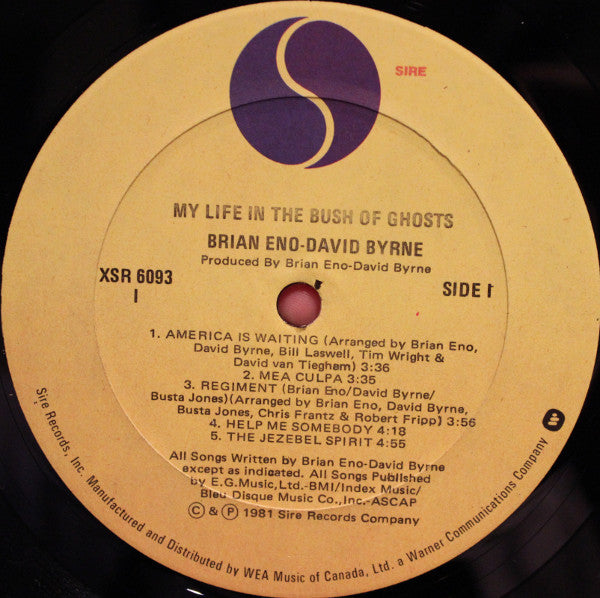 Brian Eno - David Byrne : My Life In The Bush Of Ghosts (LP, Album, Imp)
