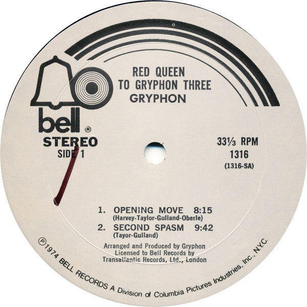 Gryphon : Red Queen To Gryphon Three (LP, Album, Mon)