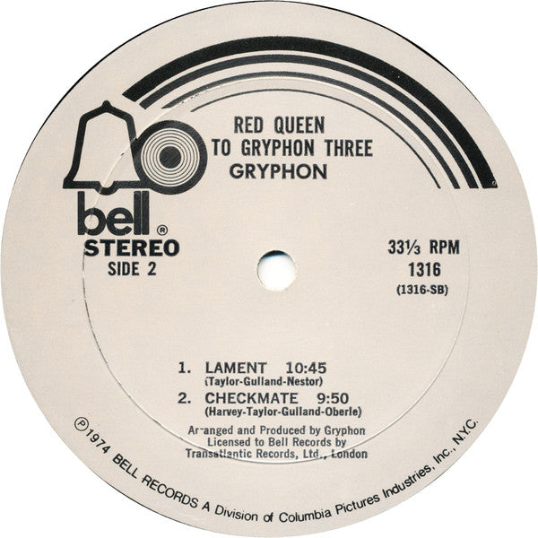 Gryphon : Red Queen To Gryphon Three (LP, Album, Mon)