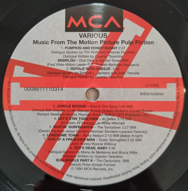 Various : Pulp Fiction (Music From The Motion Picture) (LP, Album, Comp, RE, RM, 180)