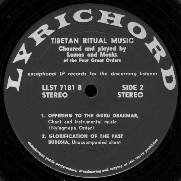 Tibetan Monks : Tibetan Ritual Music (LP)