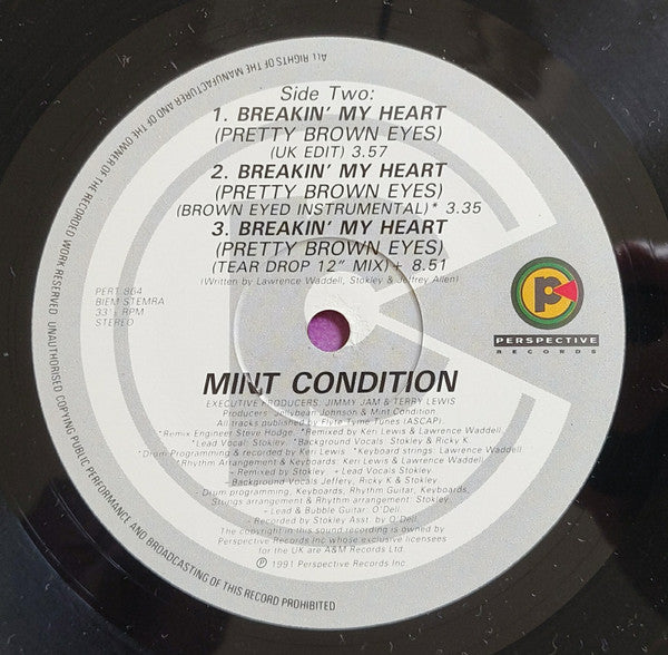 Mint Condition : Breakin' My Heart (Pretty Brown Eyes) (12")