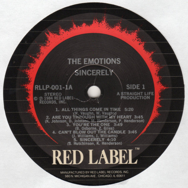 The Emotions : Sincerely (LP, Album)