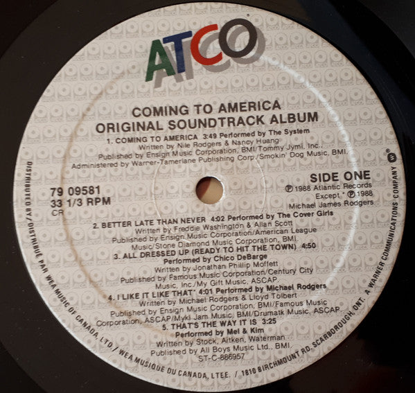 Various : Coming To America (Original Soundtrack Album) (LP, Album)