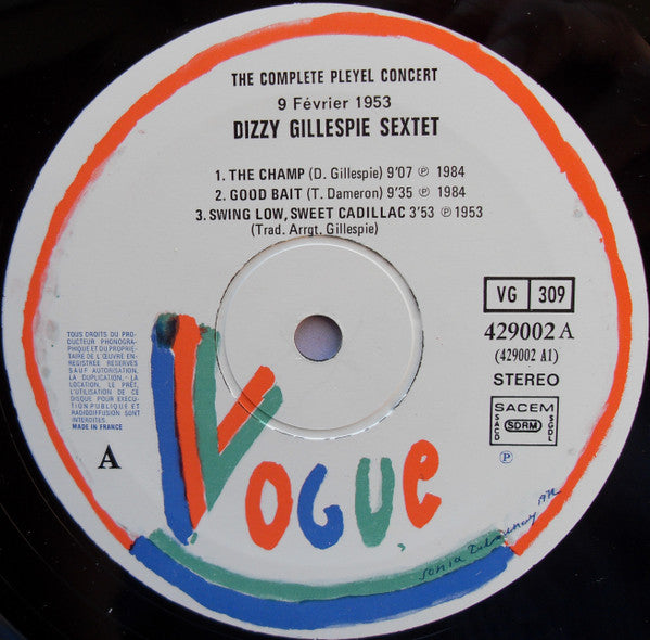 Dizzy Gillespie Sextet : The Complete Pleyel Concert (2xLP, Album, Gat)