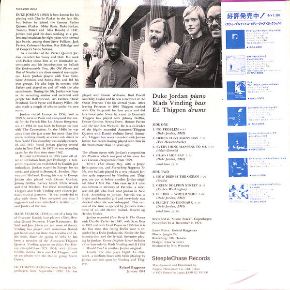 Duke Jordan : Flight To Denmark (LP, Album, RE)