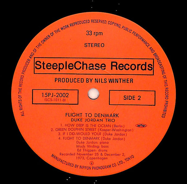 Duke Jordan : Flight To Denmark (LP, Album, RE)