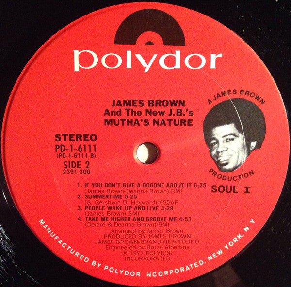 James Brown And The New J.B.'s : Mutha's Nature (LP, Album, Pit)