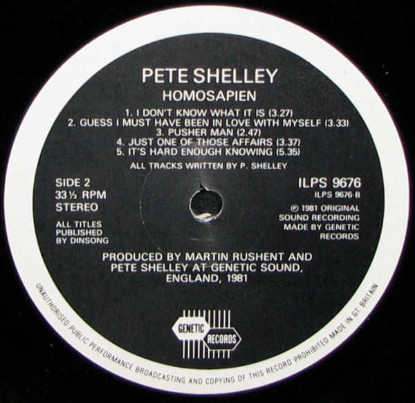 Pete Shelley : Homosapien (LP, Album)